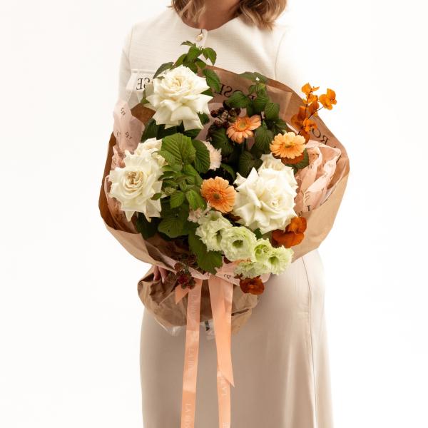 Букет Букет с рубусом и герберами купить в Новосибирске