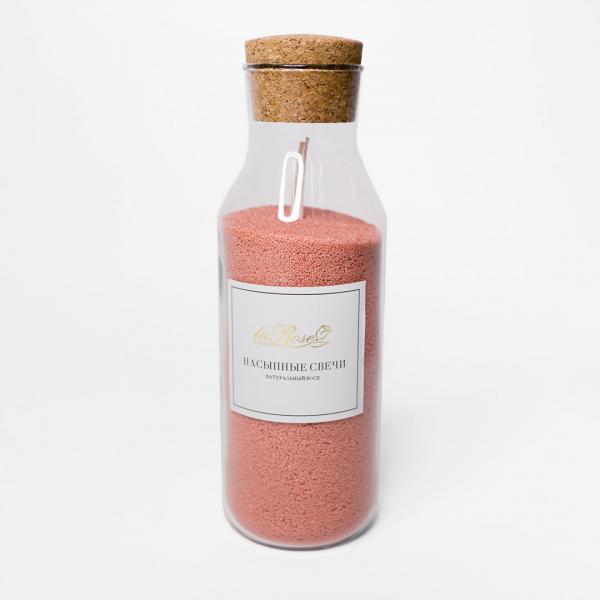 Pink granule сandle in bottle 