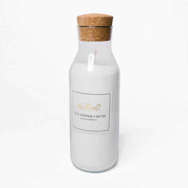 White granule сandle in bottle