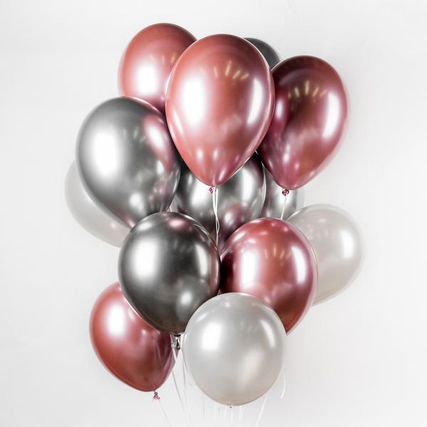 Latex Silver Pink Balloons