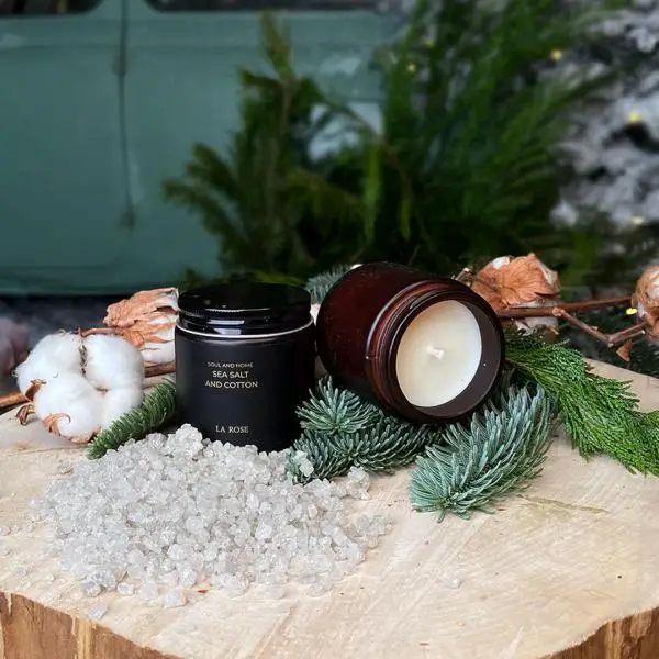 Ароматическая свеча "Морская соль и хлопок" купить в Новосибирске