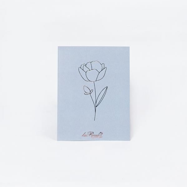 Фирменная открытка синяя "Роза"