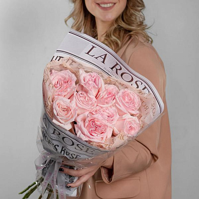 Монобукет из одиночной розы Pink O'Hara купить в Новосибирске