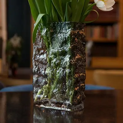 ваза Кристалл серая