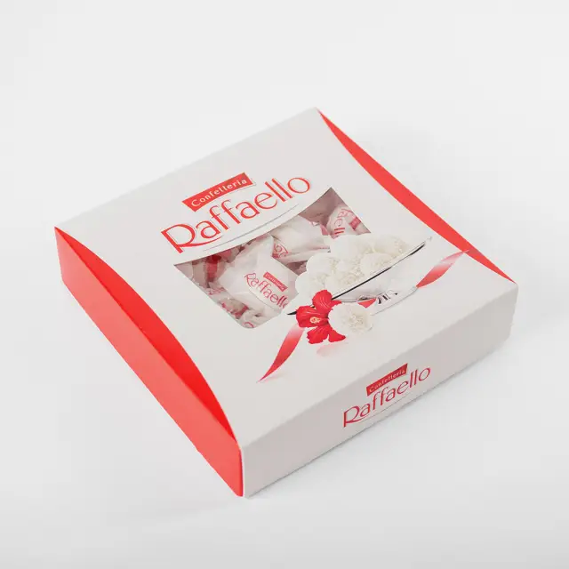 Розовая коробка шкатулка 25 розовых роз Raffaello в подарок №391