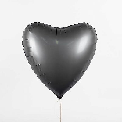 Фольгированный шар "Темно-серое сердце"