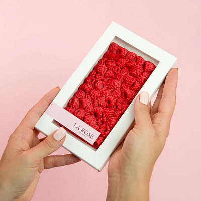 Бельгийский шоколад ручной работы «Плитка- малина»